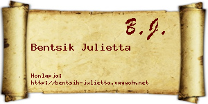 Bentsik Julietta névjegykártya